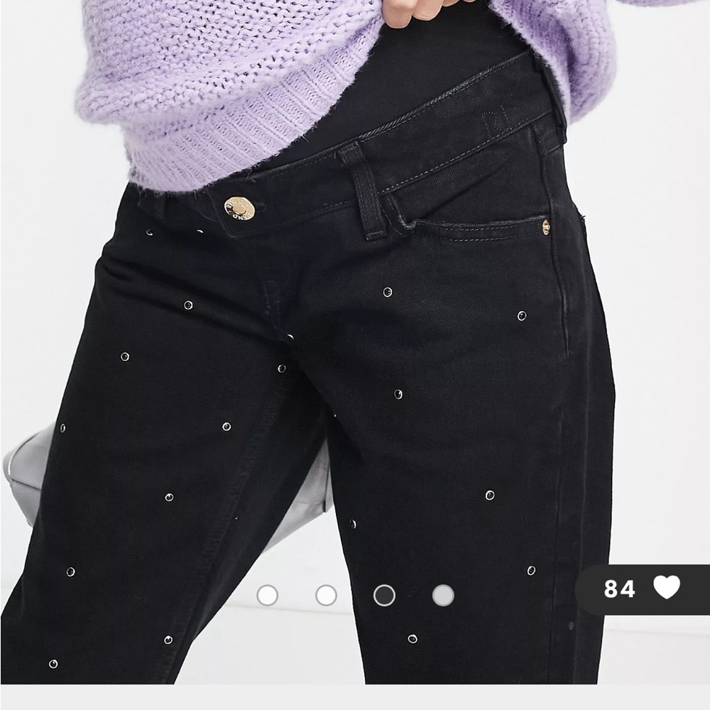 River Island studded denim maternity pant